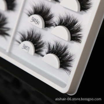 Wholesale 100% Real Mink Fur Mink Eyelashes Vendor 3D 5D Mink 25 mm False Lashes With Customized Packaging